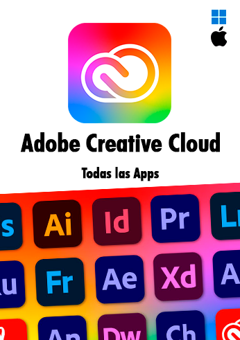 Adobe Creative Cloud PRO + Adobe Stock - Licencia Anual / 1 Dispositivo