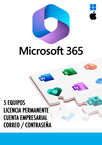 Microsoft 365 - Licencia Permanente / 5 Dispositivos - MacOS Microsoft 365 - Licencia Permanente / 5 Dispositivos - MacOS